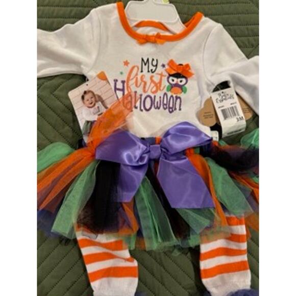 NEW Baby Girl My First Halloween Costume 3-PC Outfit Set 3 Months - Picture 4 of 8